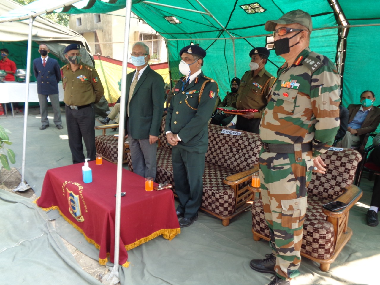 Honourable Vice Chancellor Col (Prof) GK Singh addressing on the occasion of 242nd RVC raising day celebration organised by 1UP  R&V SQN NCC Mathura